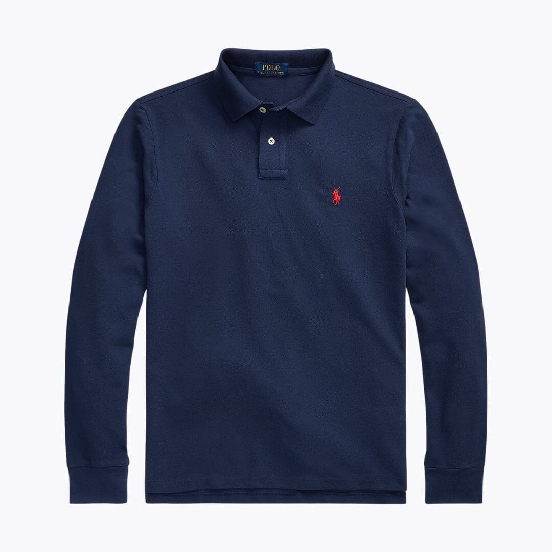 RL Mesh Langarm-Poloshirt 